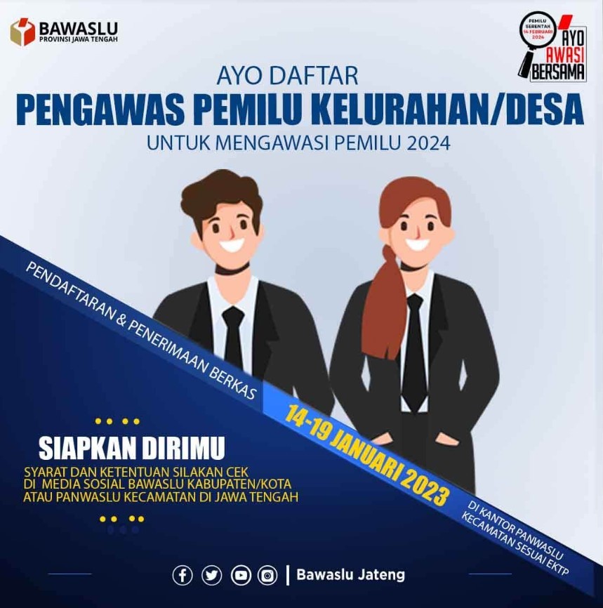 Segera Dibuka Pendaftaran Panwaslu Kelurahan/Desa