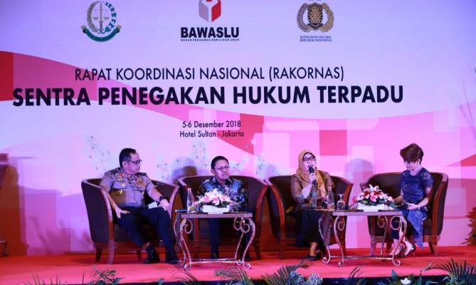 Matangkan Persiapan Hadapi Pemilu 2019, Bawaslu, Polri, Kejagung Gelar Rakornas Sentra Gakkumdu