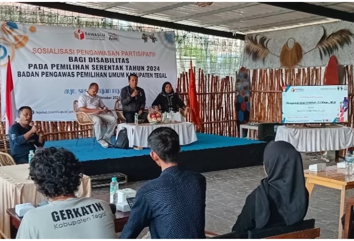 Sosialisasi Partisipasi Pemilih Bawaslu Kabupaten Tegal bagi kelompok disabilitas (Dwi Ariadi/AyoTegal)