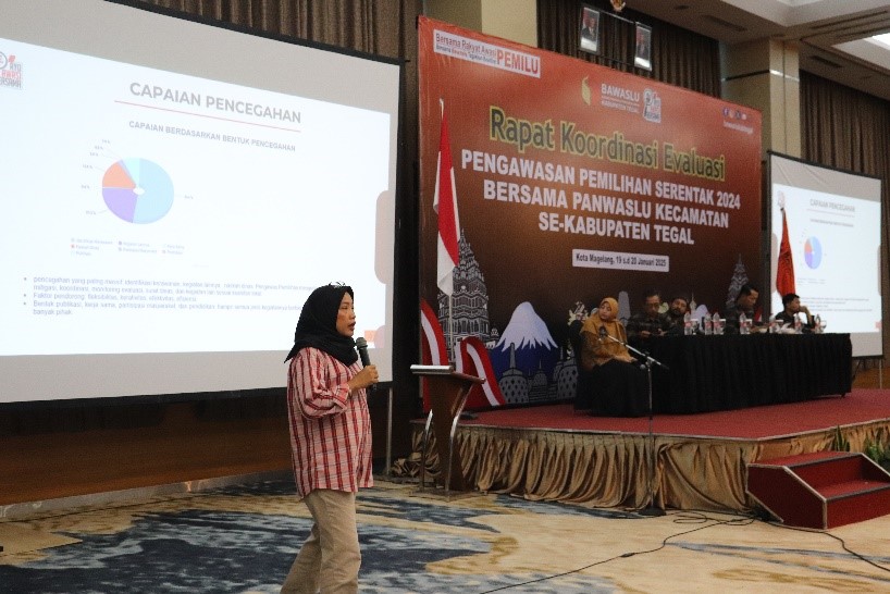 RAPAT KOORDINASI EVALUASI  CAPAIAN PENCEGAHAN DALAM PENGAWASAN PEMILIHAN SERENTAK 2024 BAWASLU KAB.TEGAL BERSAMA PANWASLU KECAMATAN SE-KAB.TEGAL.