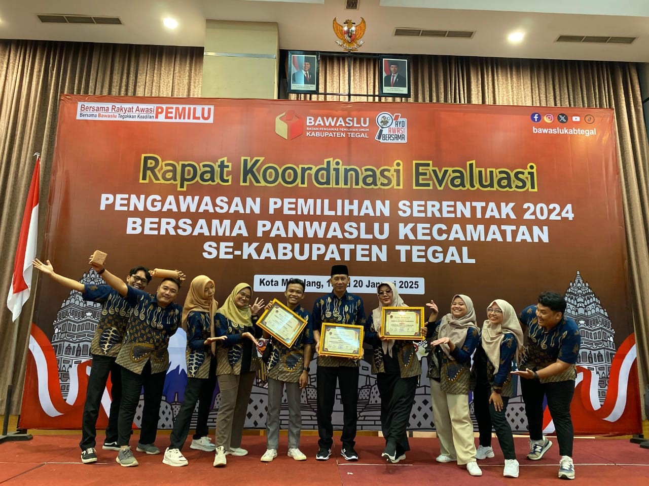 Bawaslu Kabupaten Tegal Gelar Rakor Evaluasi Pengawasan Pemilihan Serentak 2024 Bersama Panwaslu Kecamatan Se – Kabupaten Tegal 