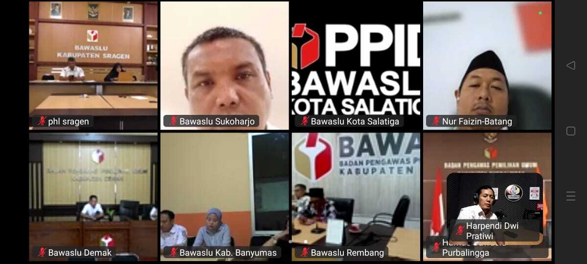 Bawaslu Kabupaten Tegal Mengikuti Rapat Koordinasi Teknis Pedoman Kerjasama dan Hubungan Antar Lembaga Melalui Daring