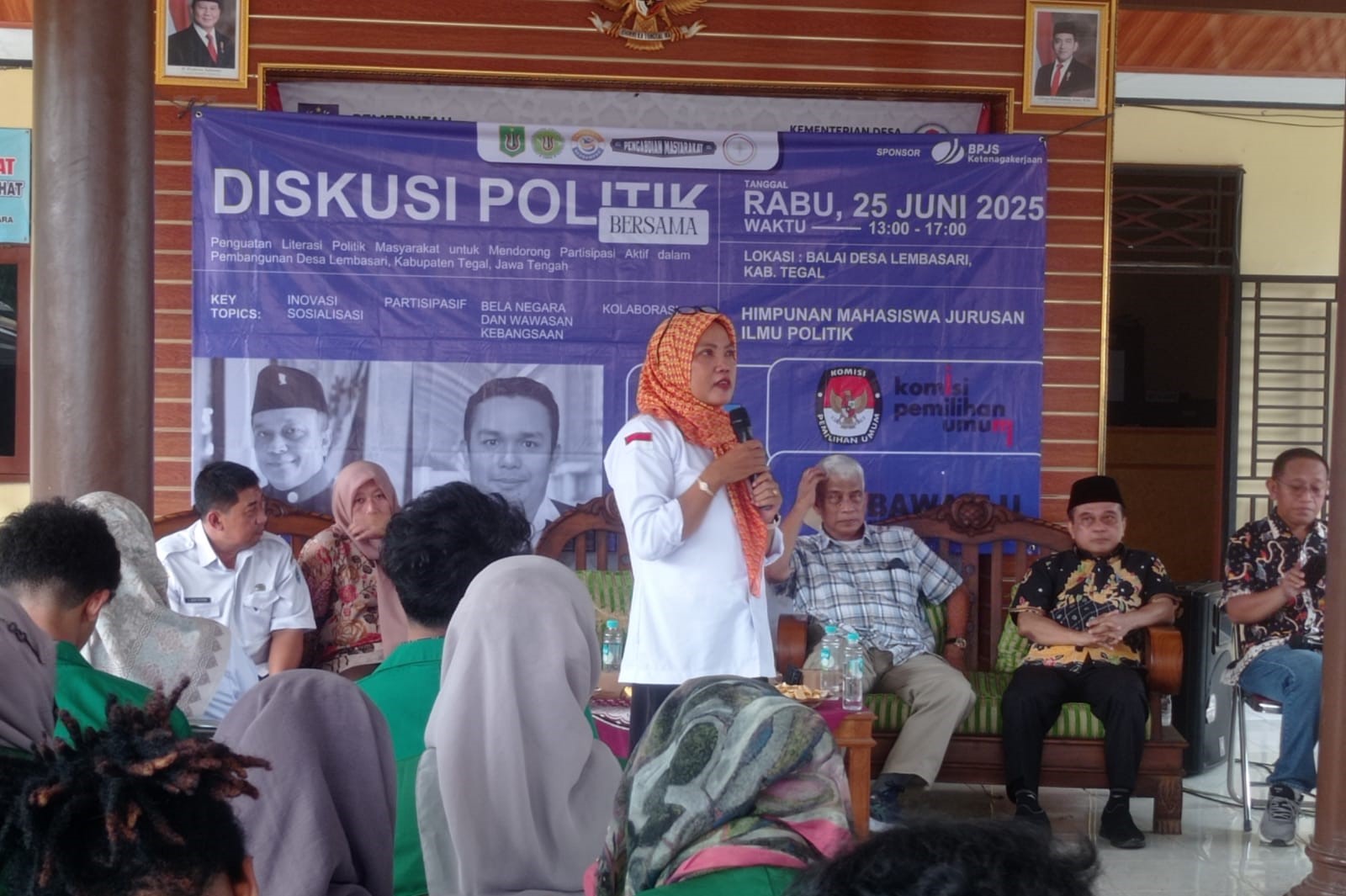 Bawaslu Kabupaten Tegal Hadiri Diskusi Politik di Desa Lembasari