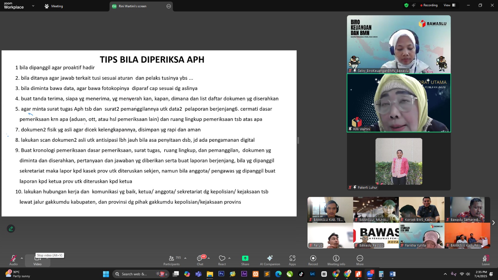 Bawaslu Kabupaten Tegal Ikuti Kegiatan Mitigasi Risiko 