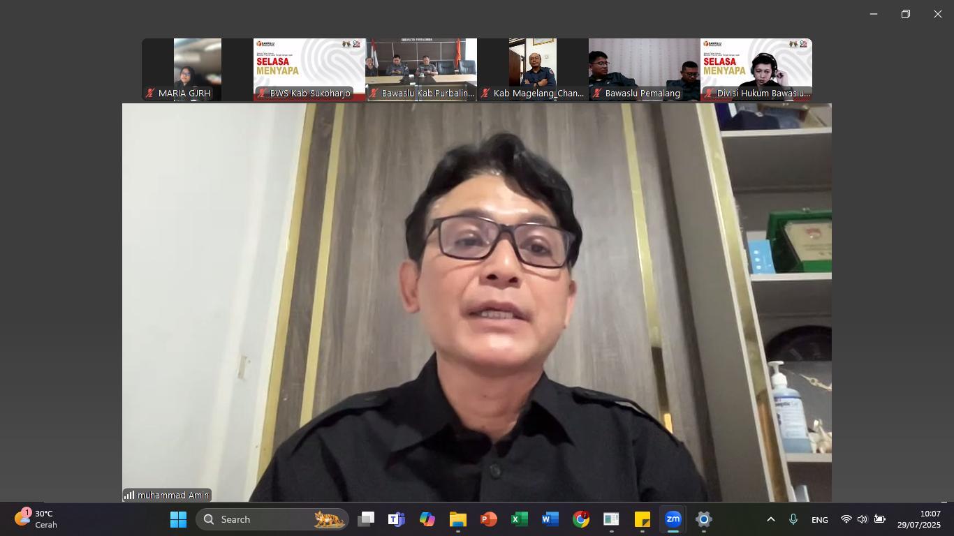 Bawaslu Kabupaten Tegal Ikuti Diskusi “Selasa Menyapa” Bahas Permasalahan Hukum Tahapan Kampanye dan Masa Tenang