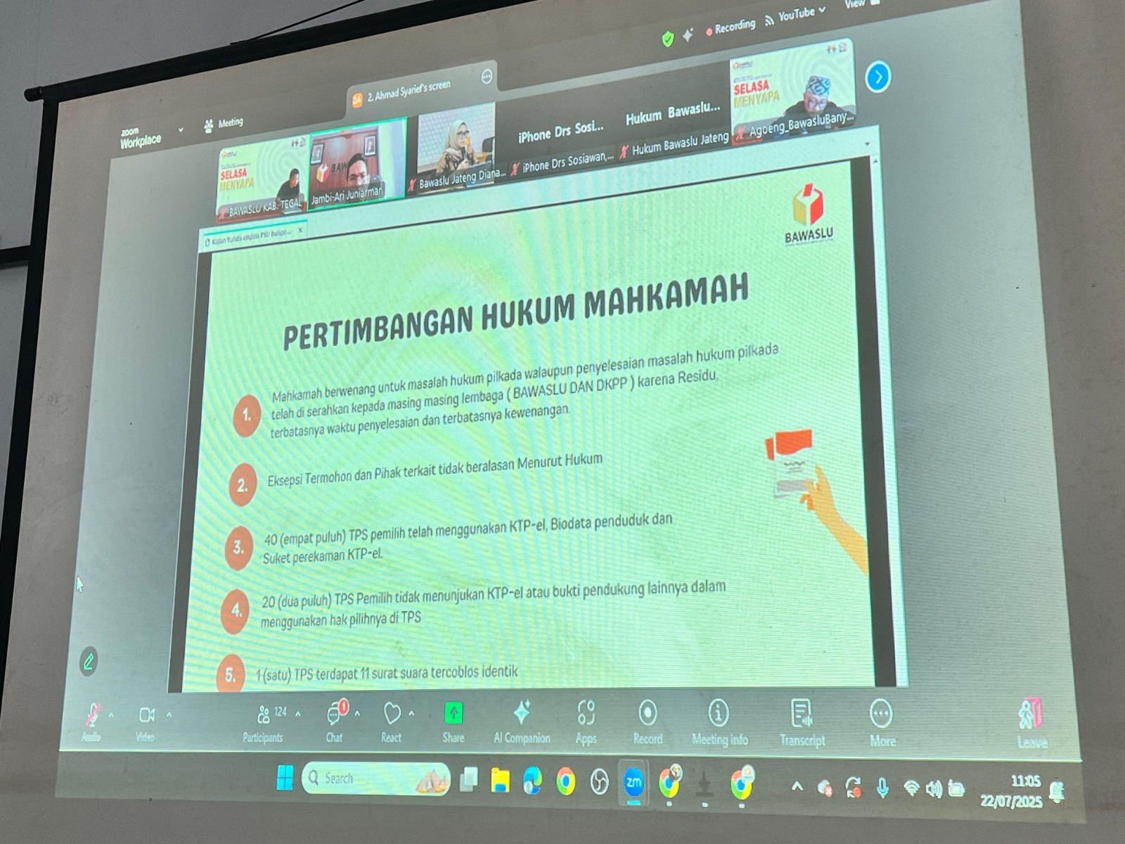 Bawaslu Kabupaten Tegal Ikuti Diskusi “Selasa Menyapa” yang Membahas Terkait Putusan Sengketa Pemilihan di Kabupaten Bungo