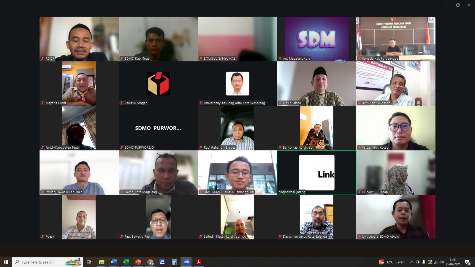 Slawi – Bawaslu Kabupaten Tegal ikuti Rapat Koordinasi Rancangan Penguatan Kelembagaan.