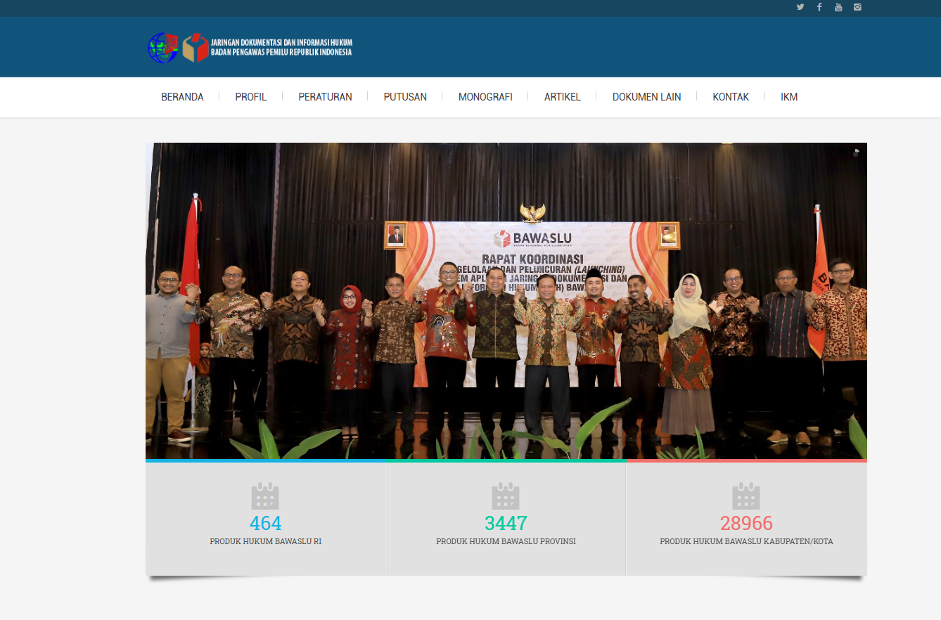 Komponen dan Anggota Jaringan Dokumentasi dan Informasi Hukum (JDIH) Bawaslu