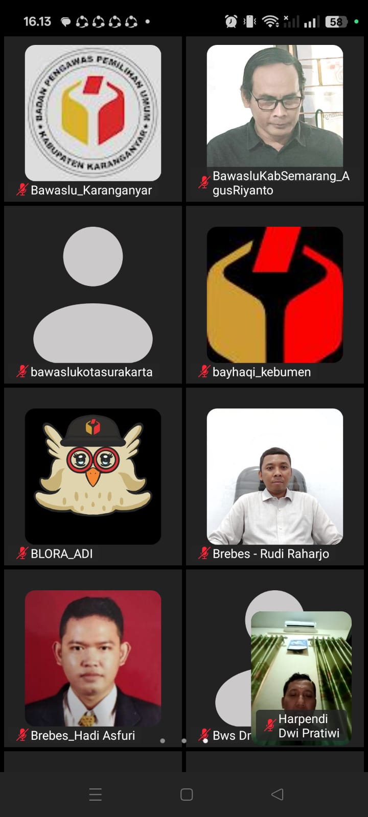 Bawaslu Kabupaten Tegal Ikuti Zoom Monitoring Penguatan Kelembagaan Bersama Bawaslu RI 