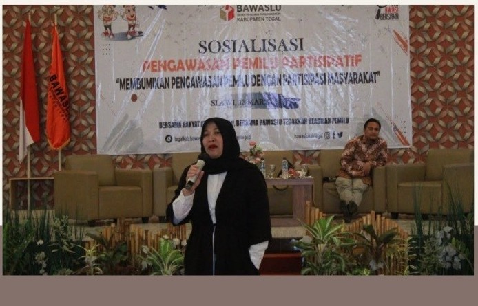 Bawaslu Kabupaten Tegal Gelar Sosialisasi Pengawasan Pemilu Partisipatif dengan Tema "Membumikan Pengawasan Pemilu dengan Partisipasi Masyarakat".