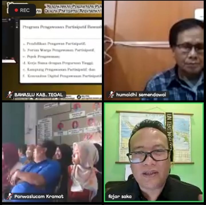 Bawaslu Kabupaten Tegal Gelar Webinar Pojok Pengawasan, Dorong Partisipasi Masyarakat dalam Pemilu