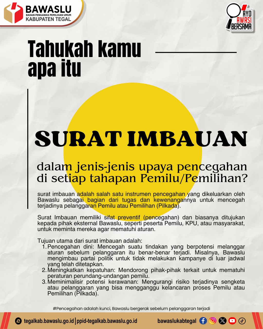 Memahami Peran Surat Imbauan Bawaslu: Pencegahan Dini Pelanggaran Pemilu