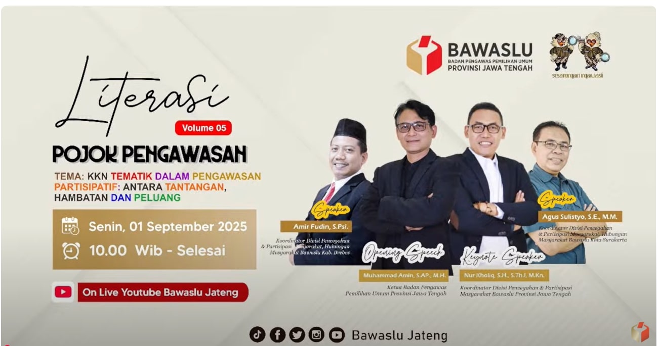 Bawaslu Kabupaten Tegal Perkuat Literasi Demokrasi Lewat Pojok Pengawasan Vol. 05