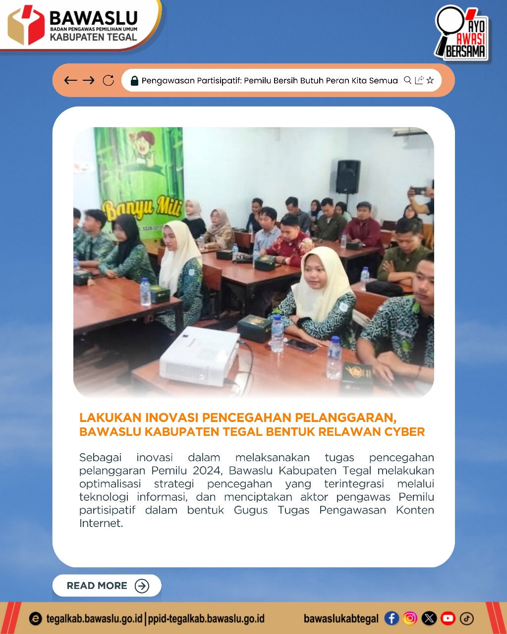Bawaslu Kabupaten Tegal Bentuk Relawan Cyber untuk Pengawasan Pemilu 2024