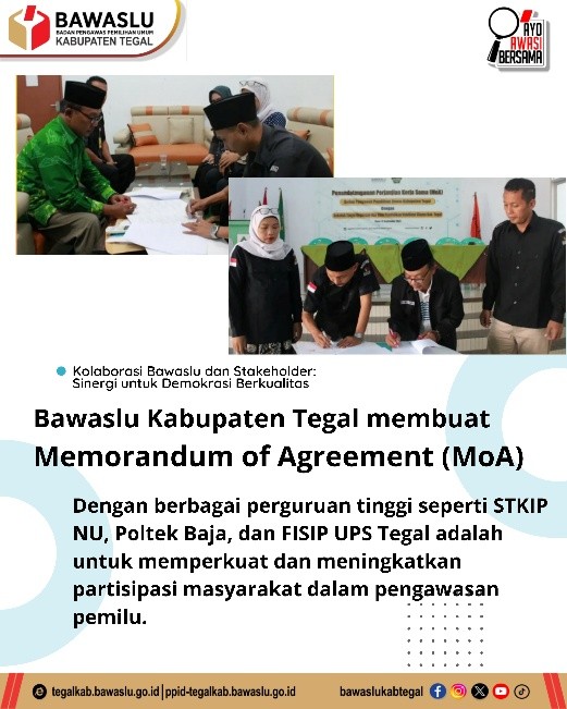 Bawaslu Kabupaten Tegal Gandeng Perguruan Tinggi dalam Pengawasan Pemilu 2024