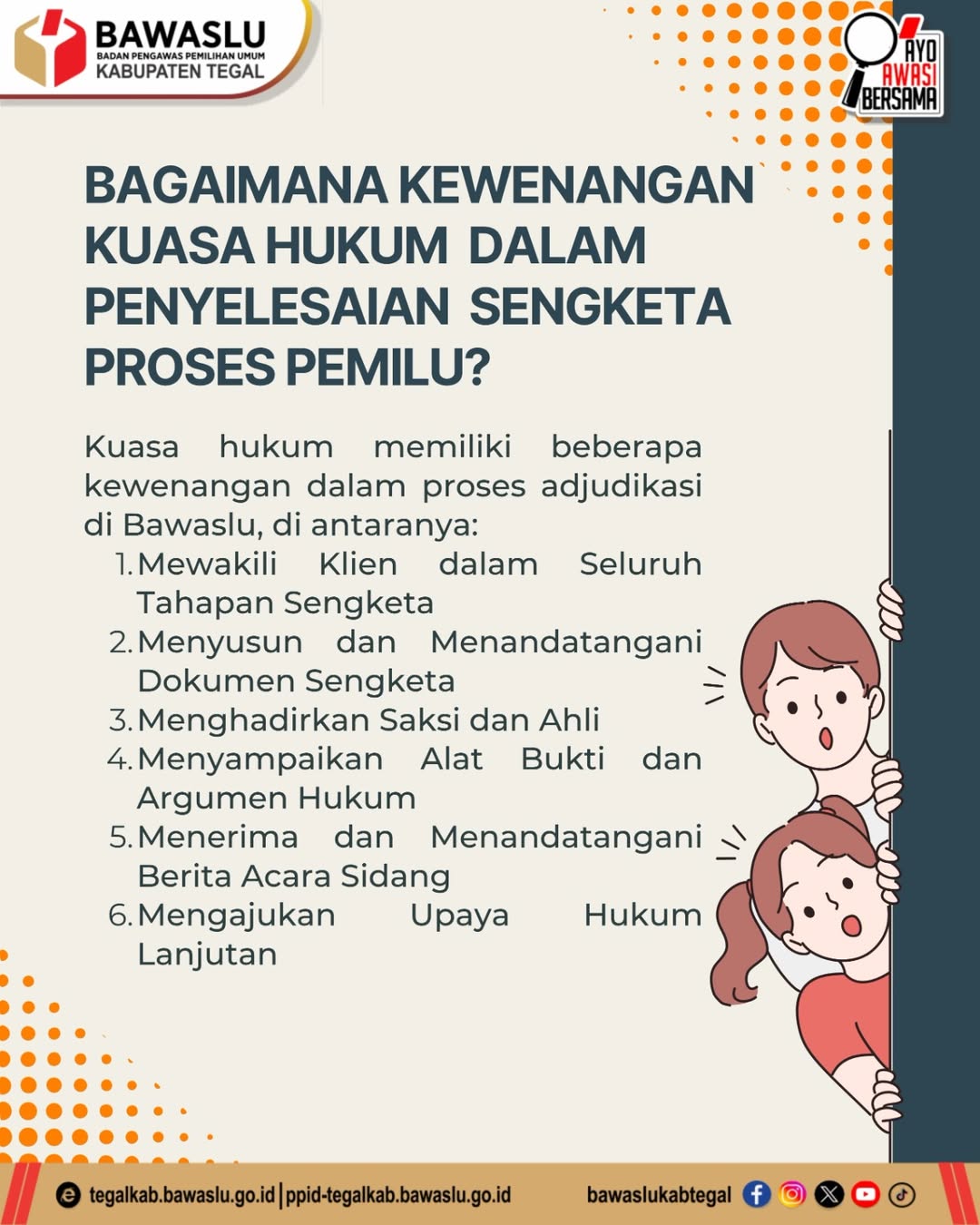 Bawaslu Kabupaten Tegal Sosialisasikan Proses Banding Putusan Penyelesaian Sengketa Proses Pemilu