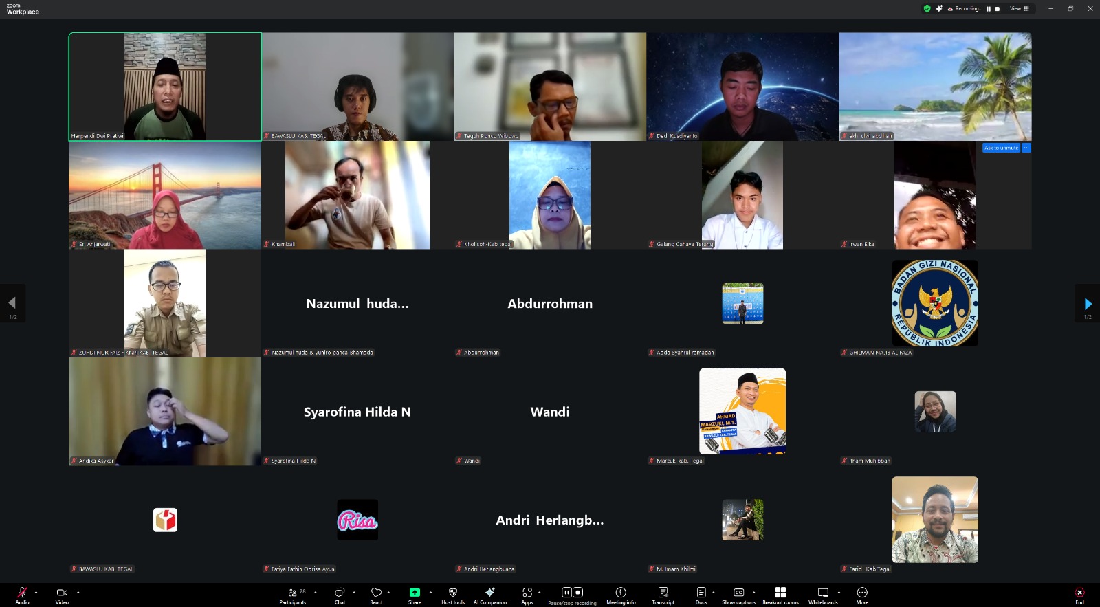 Bangun Sinergi Awasi Pemilu, Bawaslu Kabupaten Tegal Gelar Rapat Perkenalan Peserta P2P Daring 2025