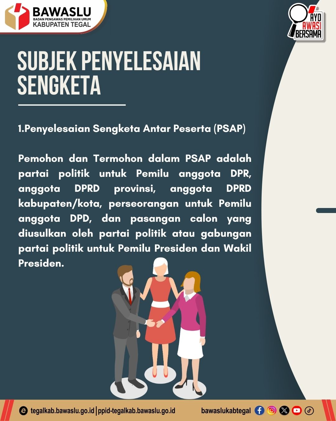 Dua Jenis Subjek dalam Penyelesaian Sengketa Proses Pemilu