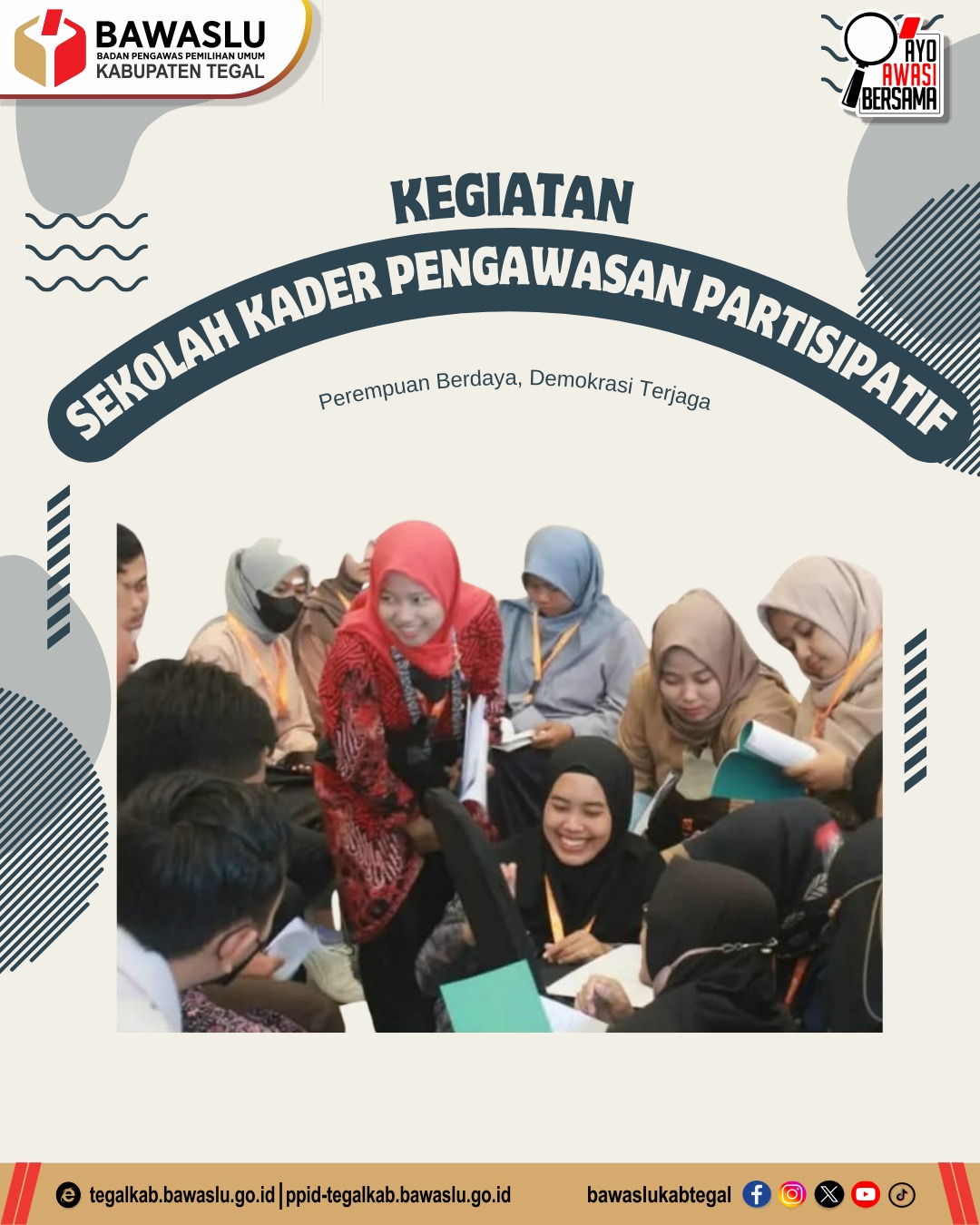 Bawaslu RI Gelar Sekolah Kader Pengawasan Partisipatif di Kabupaten Tegal: Perempuan Berdaya, Demokrasi Terjaga