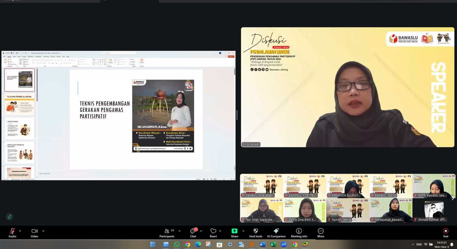 Bawaslu Gelar Diskusi Pendalaman Materi Pendidikan Pengawas Partisipatif Daring 2025