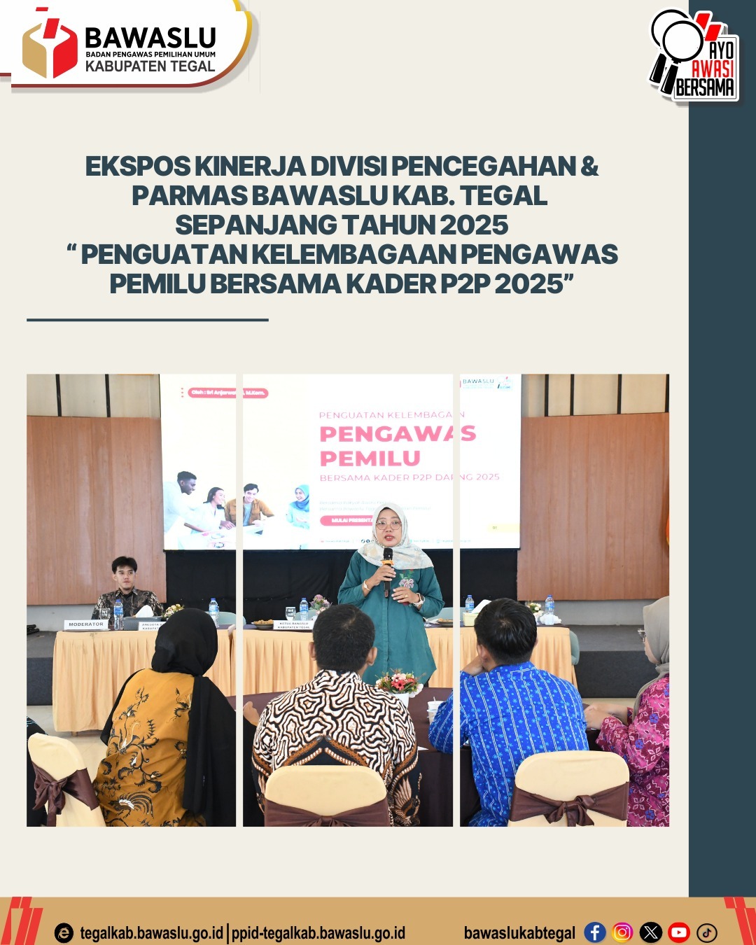 Ekspos Kinerja 2025: Kader P2P Bawaslu Kabupaten Tegal Bentuk Komunitas Barajati sebagai Wujud Penguatan Pengawasan Partisipatif