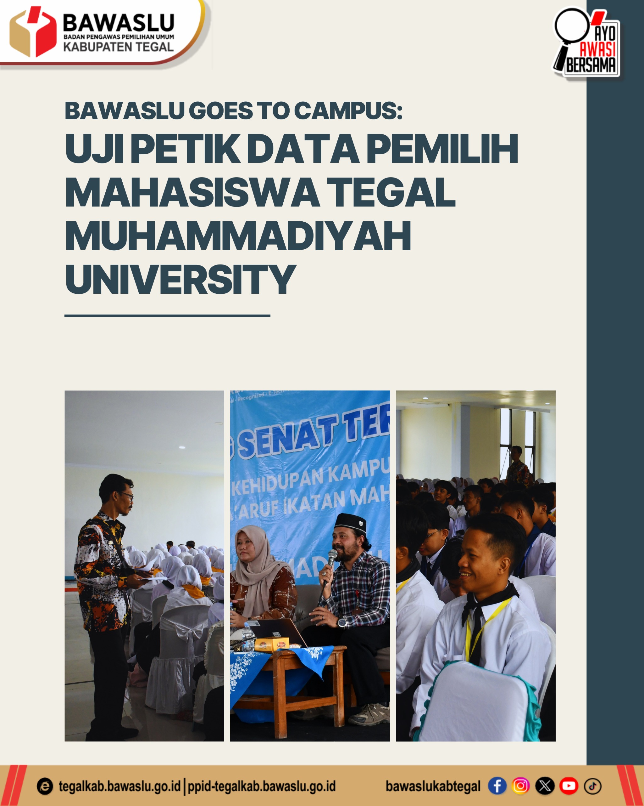 Temuan Penting dalam Uji Petik Data Pemilih: Bawaslu Kabupaten Tegal Ajak Mahasiswa Jadi Agent of Change Kawal Hak Pilih