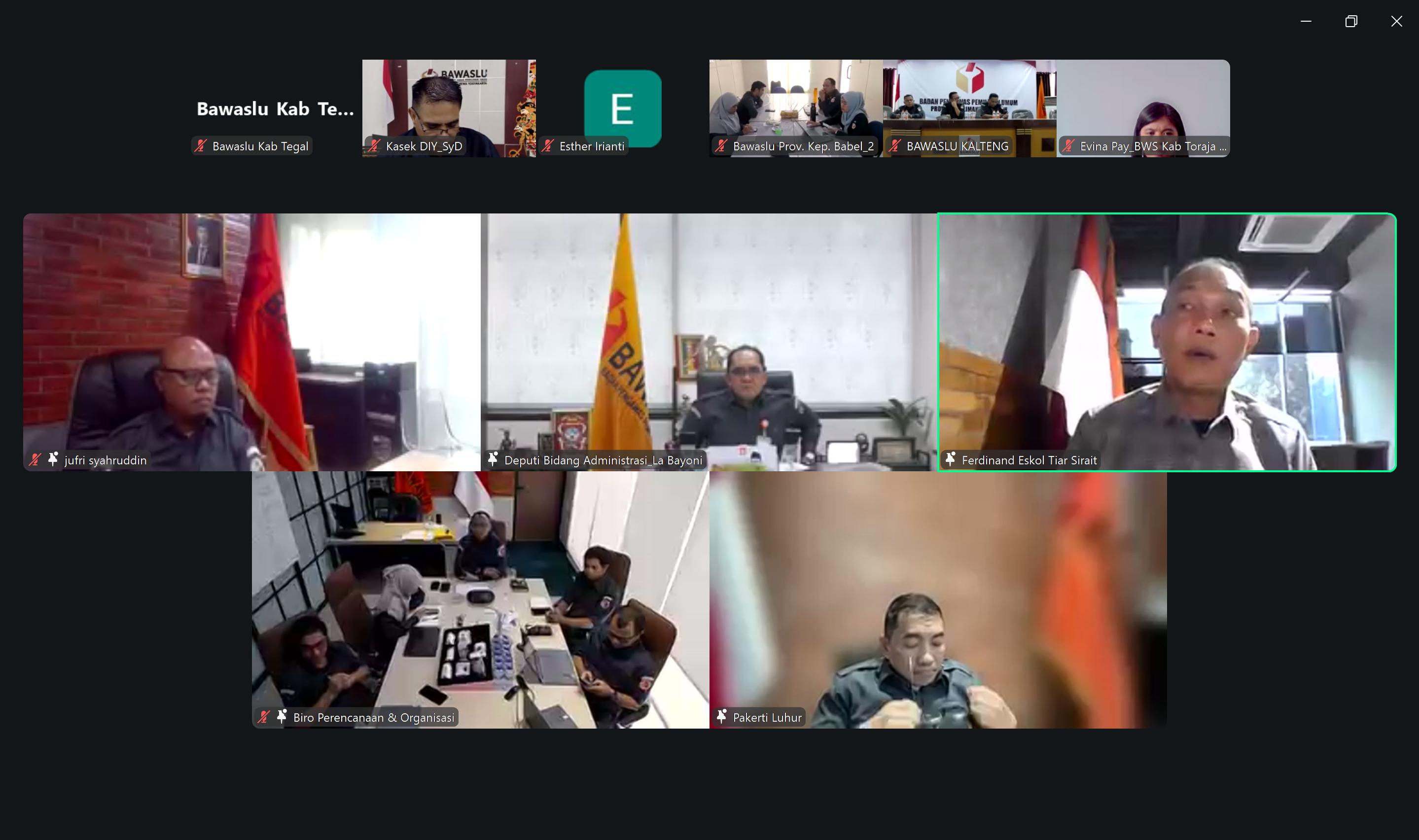 Bawaslu Kabupaten Tegal Ikuti Rapat Rutin Pembinaan dan Evaluasi Bawaslu RI