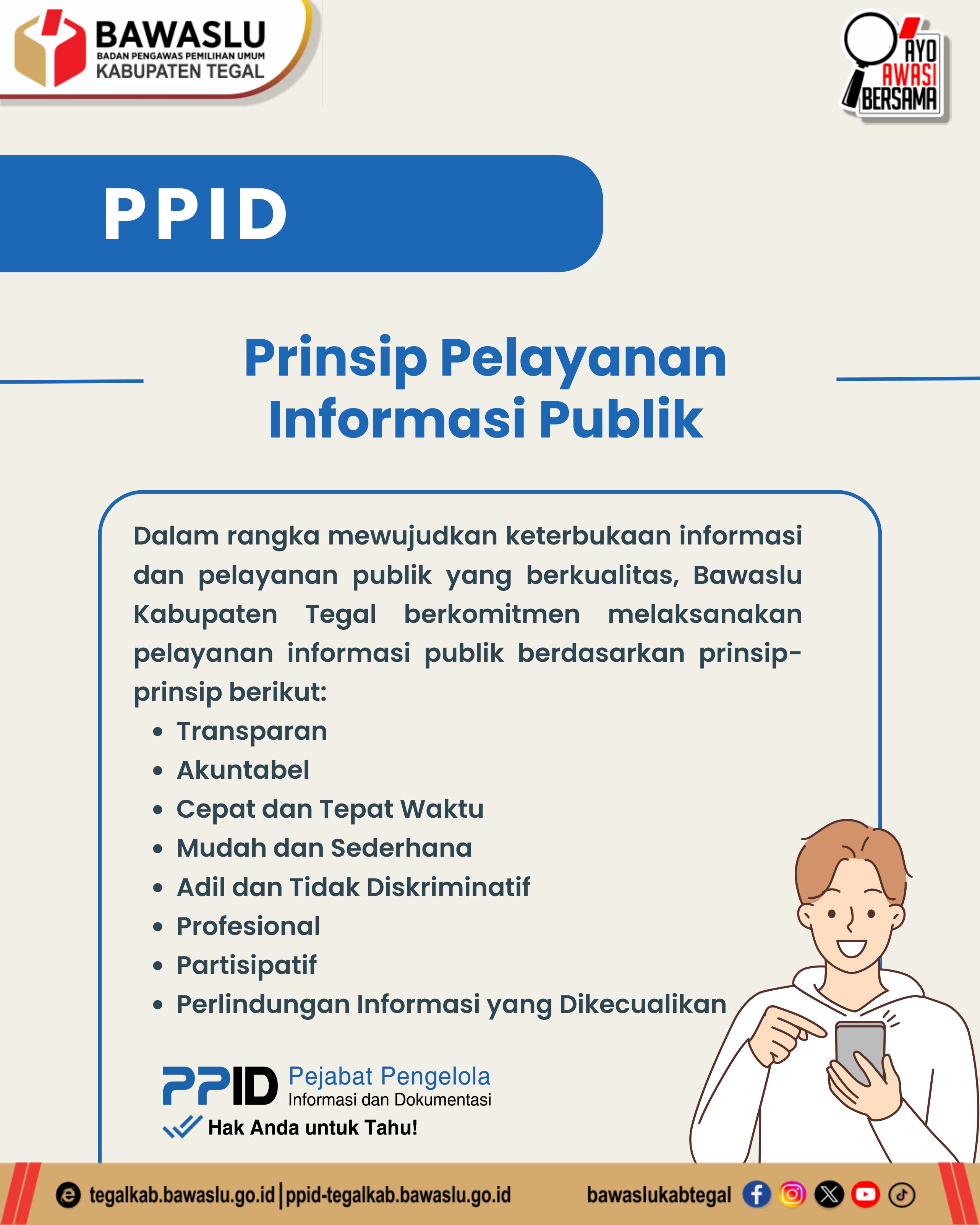 PPID Bawaslu Kabupaten Tegal Terapkan Prinsip Pelayanan Informasi Publik yang Berkualitas