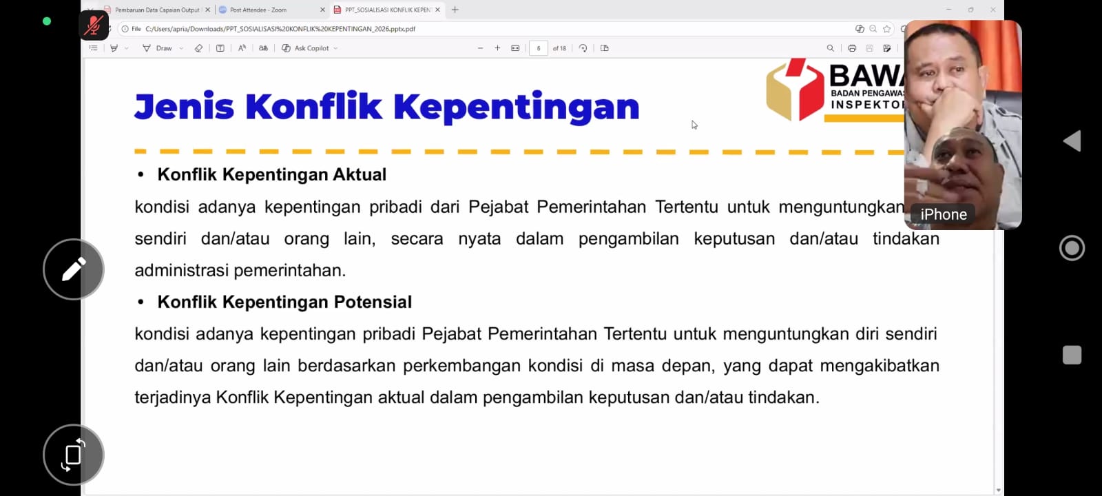 Cegah Konflik Kepentingan, Bawaslu Kabupaten Tegal Ikuti Rapat Strategis SE 2/2026