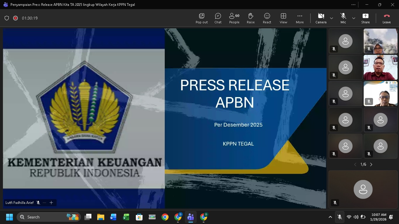 Bawaslu Kabupaten Tegal Hadiri Press Release APBN 2025: Mengawal Transparansi dan Kinerja Anggaran di Wilayah Tegal