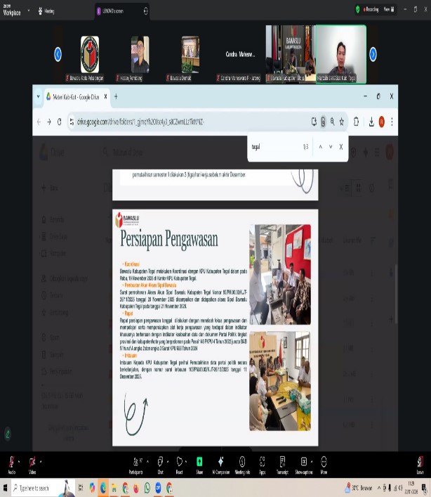 Bawaslu Kabupaten Tegal Sampaikan Hasil Pengawasan Data Parpol Berkelanjutan Semester II Tahun 2025