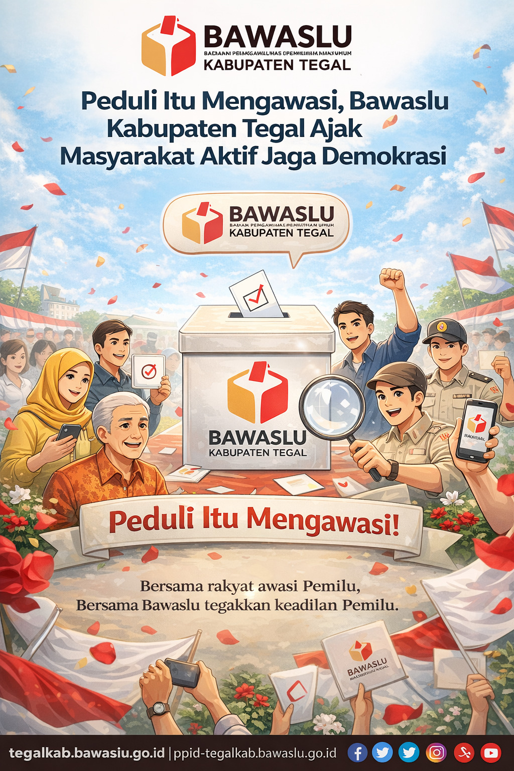 Peduli Itu Mengawasi, Bawaslu Kabupaten Tegal Ajak Masyarakat Aktif Jaga Demokrasi