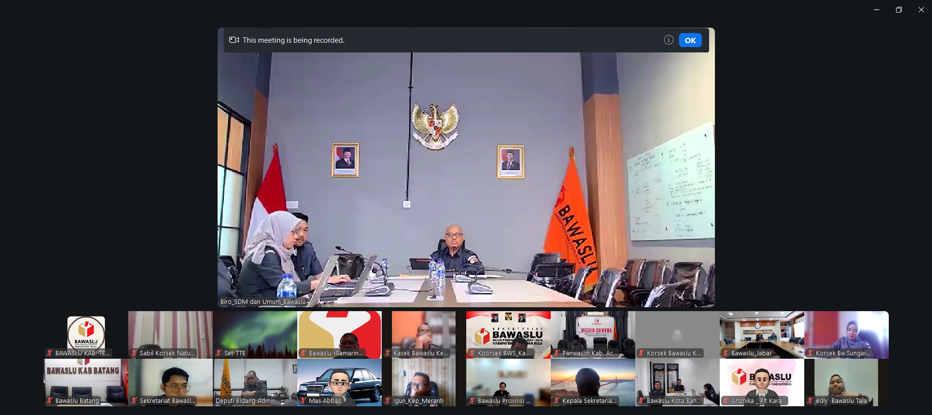 Tingkatkan Profesionalisme, Bawaslu Kabupaten Tegal Ikuti Pembinaan SDM Lewat Zoom Meeting