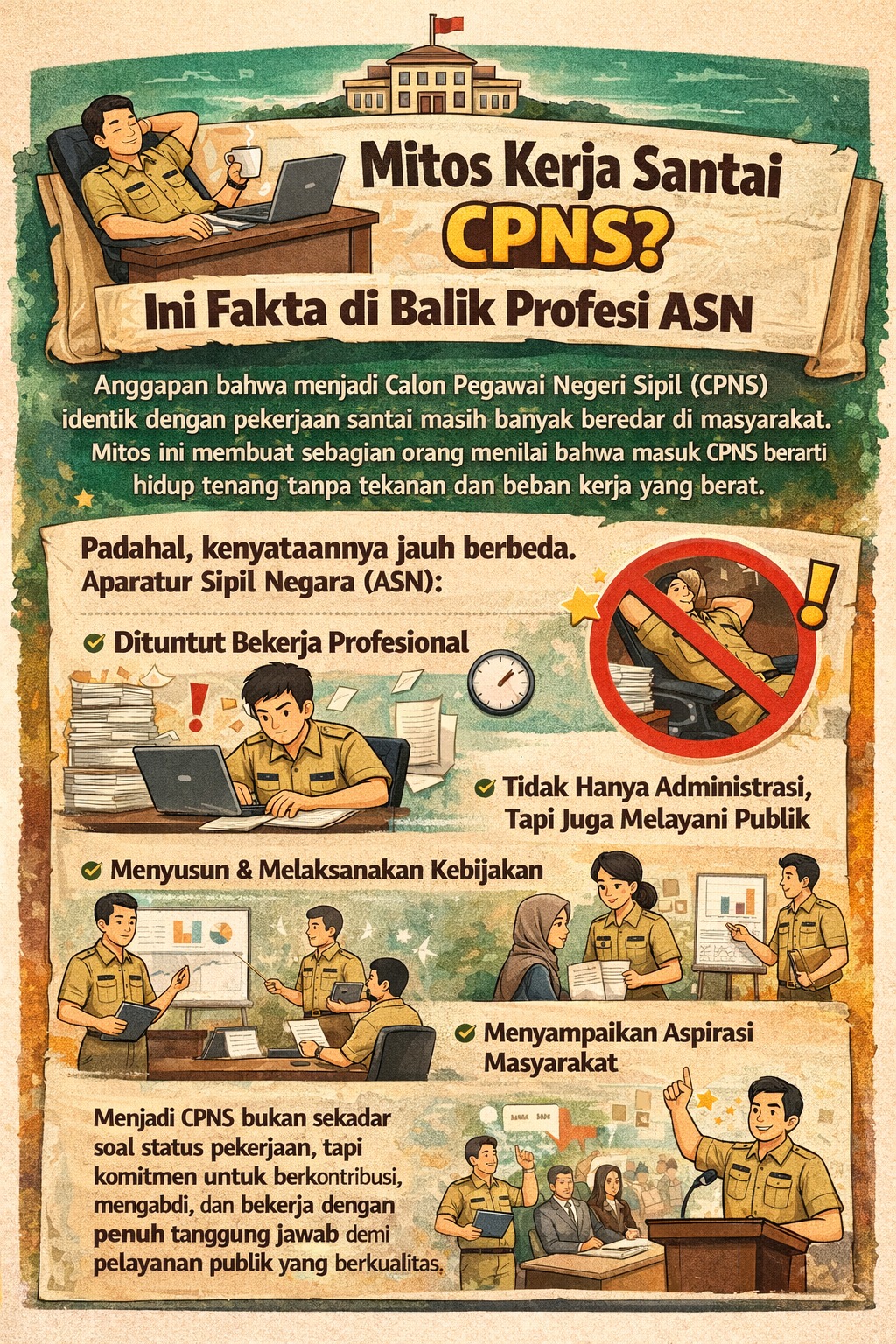 Mitos Kerja Santai CPNS, Ini Fakta di Balik Profesi ASN