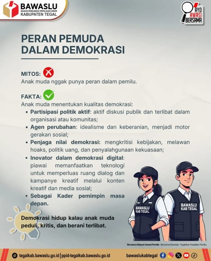 Bawaslu Kabupaten Tegal Ajak Anak Muda Turut Mengawal Demokrasi