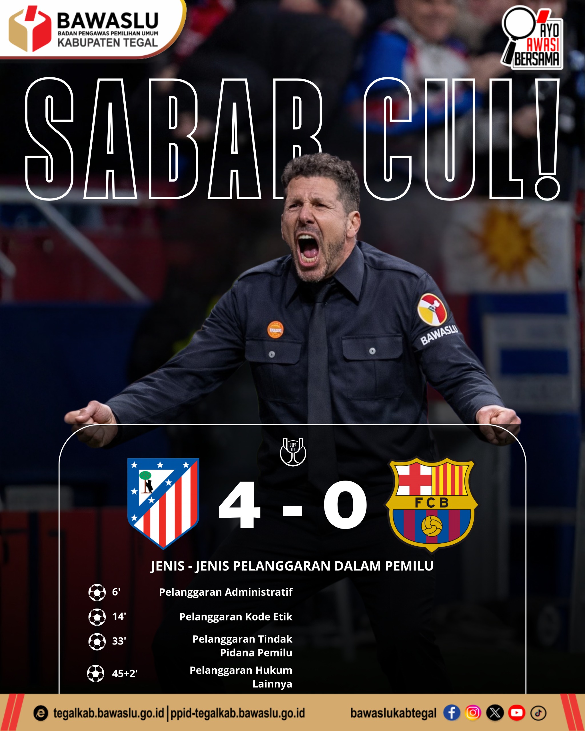 SABAR CUL! 4 “Gol” Pelanggaran Pemilu Ini Paling Sering Terjadi, Bawaslu Kabupaten Tegal Ingatkan Publik Waspada