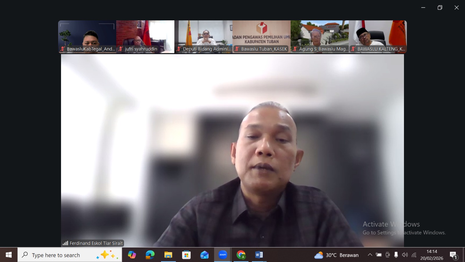 Perkuat Tata Kelola dan Karier ASN, Kepala Sekretariat Bawaslu Kabupaten Tegal Ikuti Rapat Nasional Daring