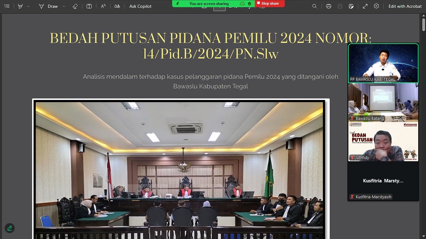 Koordinator Divisi PP Datin Bawaslu Kabupaten Tegal Jadi Narasumber di POGAKUM Bawaslu Kabupaten Batang