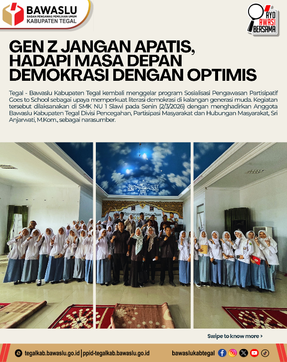 Generasi Z Jangan Apatis!” Sri Anjarwati Guncang SMK NU 1 Slawi: Masa Depan Demokrasi Ada di Tangan Pelajar