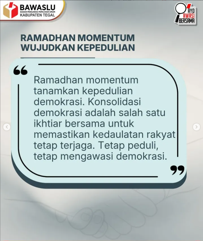 Gugah Kesadaran Publik, Bawaslu Kabupaten Tegal Ajak Masyarakat Wujudkan Kepedulian Nyata pada Demokrasi