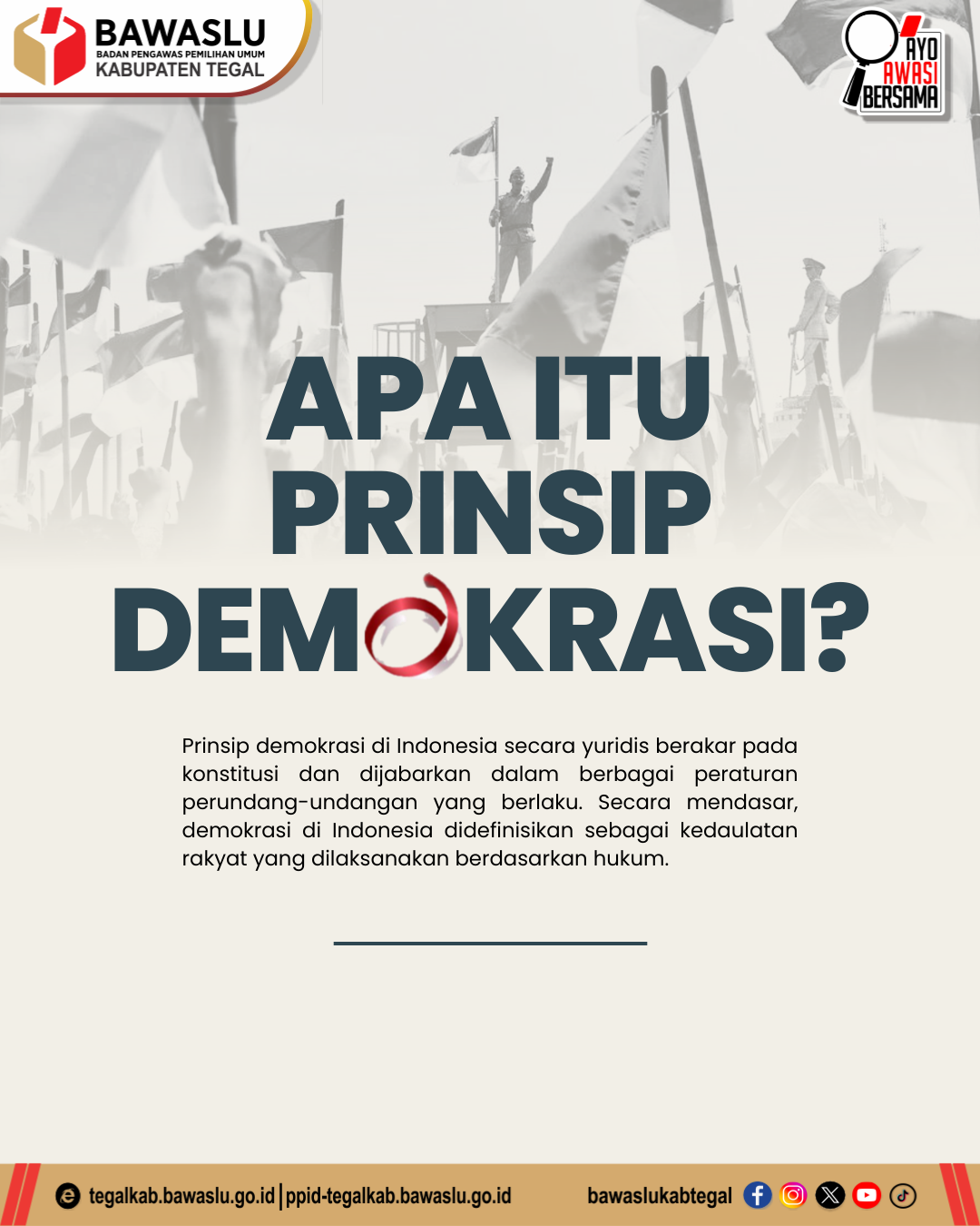 Edukasi Pemilih, Bawaslu Kabupaten Tegal Bedah Prinsip 'LUBER JURDIL' Melalui Media Sosial