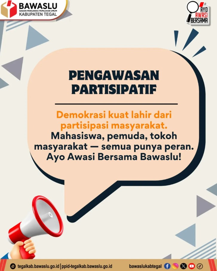 Jangan Jadi Penonton Demokrasi! Bawaslu Kabupaten Tegal Ajak Mahasiswa dan Pemuda Turun Tangan Awasi Pemilu