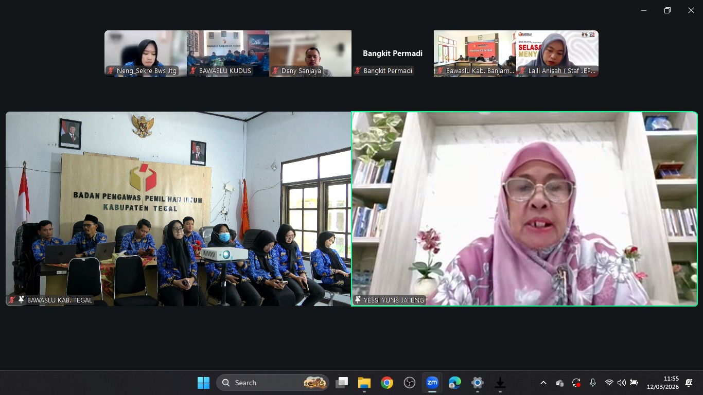 Perkuat Tata Kelola ASN, Bawaslu Kabupaten Tegal Ikuti Sosialisasi Manajemen Cuti se-Jawa Tengah