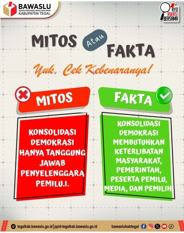 Bawaslu Kabupaten Tegal Ajak Publik Cek Kebenaran Informasi: Konsolidasi Demokrasi Butuh Peran Semua Pihak