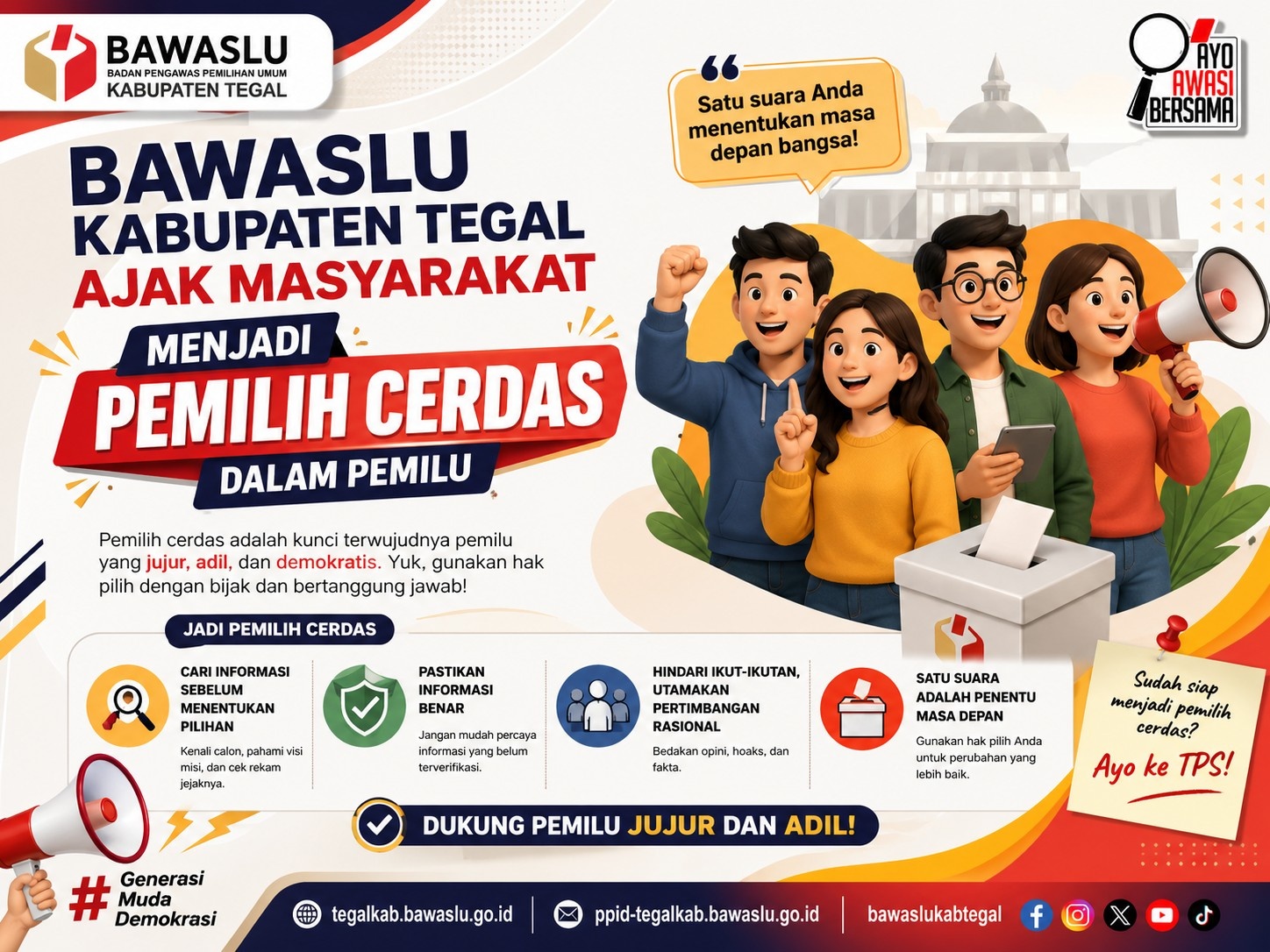 Bawaslu Kabupaten Tegal Ajak Masyarakat Menjadi Pemilih Cerdas dalam Pemilu