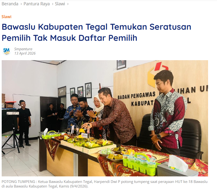 Bawaslu Kabupaten Tegal Temukan Seratusan Pemilih Tak Masuk Daftar Pemilih