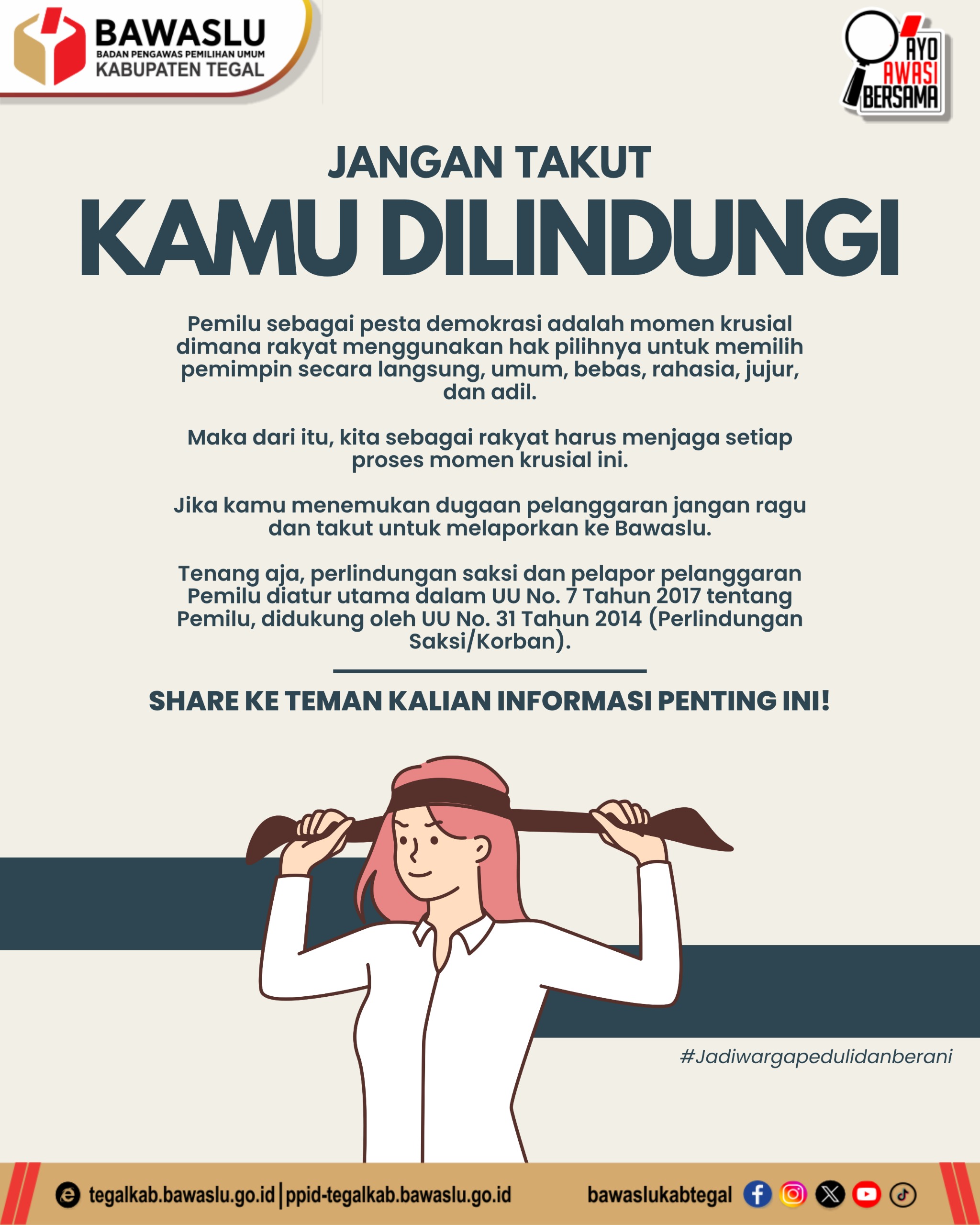 “Jangan Takut! Bawaslu Tegaskan Pelapor Pelanggaran Pemilu Dilindungi Undang-Undang”