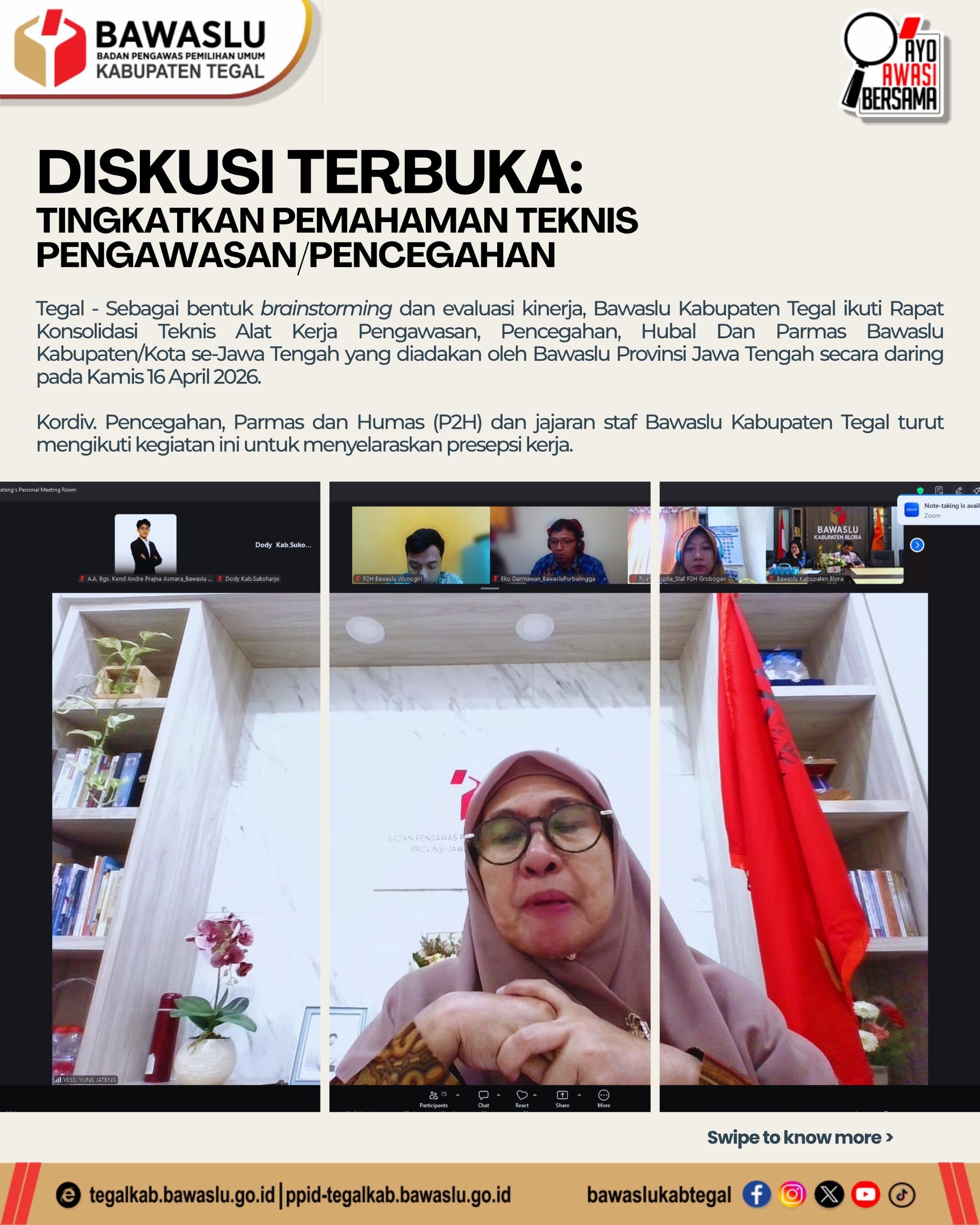 TERUNGKAP! Rapat Online Ini Jadi Kunci Rahasia Bawaslu Tegal Tingkatkan Pengawasan Pemilu