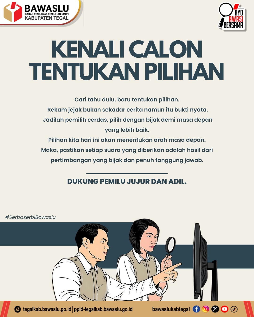 Bawaslu Kabupaten Tegal Ajak Masyarakat Jadi Pemilih Cerdas Lewat Edukasi Rekam Jejak Calon