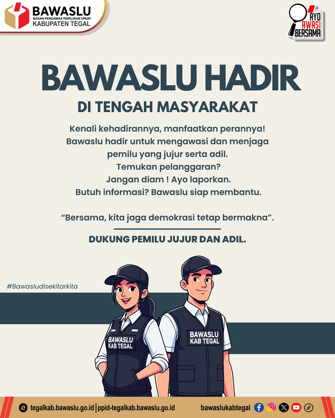 Bawaslu Kabupaten Tegal Tegaskan Peran Pengawasan, Ajak Masyarakat Aktif Jaga Demokrasi